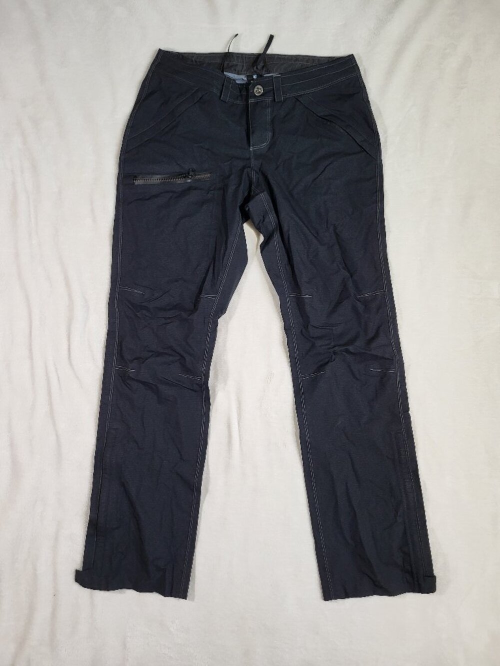 Kuhl Women's 4 Regular Jetstream Rain Pants Hiking Camping Nylon Outdoor Black